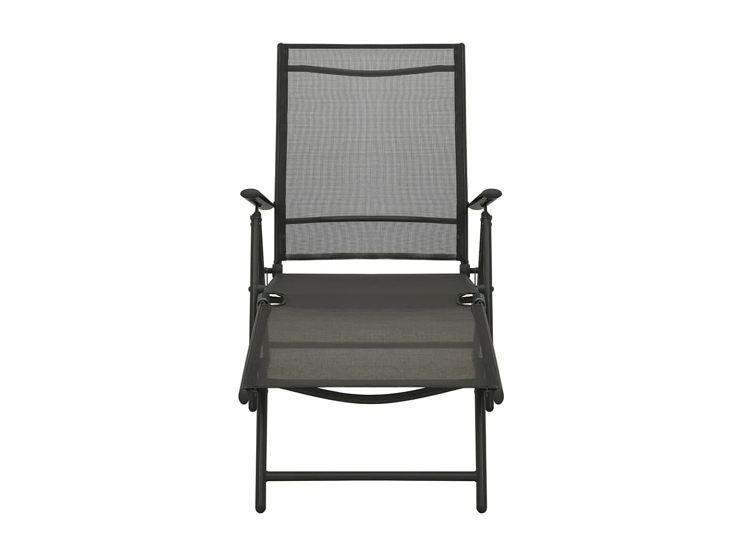 3 pcs conjunto lounge para jardim textilene e alumínio preto