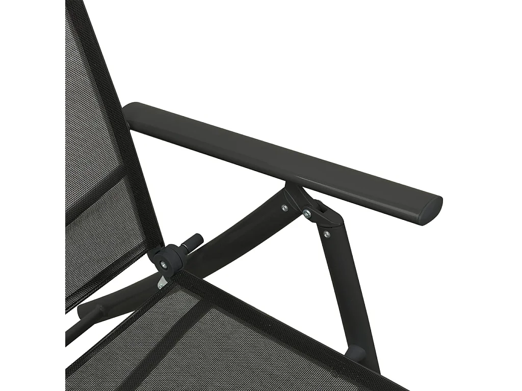 Salon de jardin 3 pcs textilène et aluminium noir