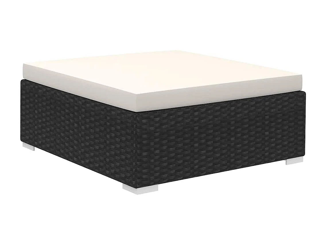 Salon de jardin 8 pcs avec coussins Résine tressée Noir