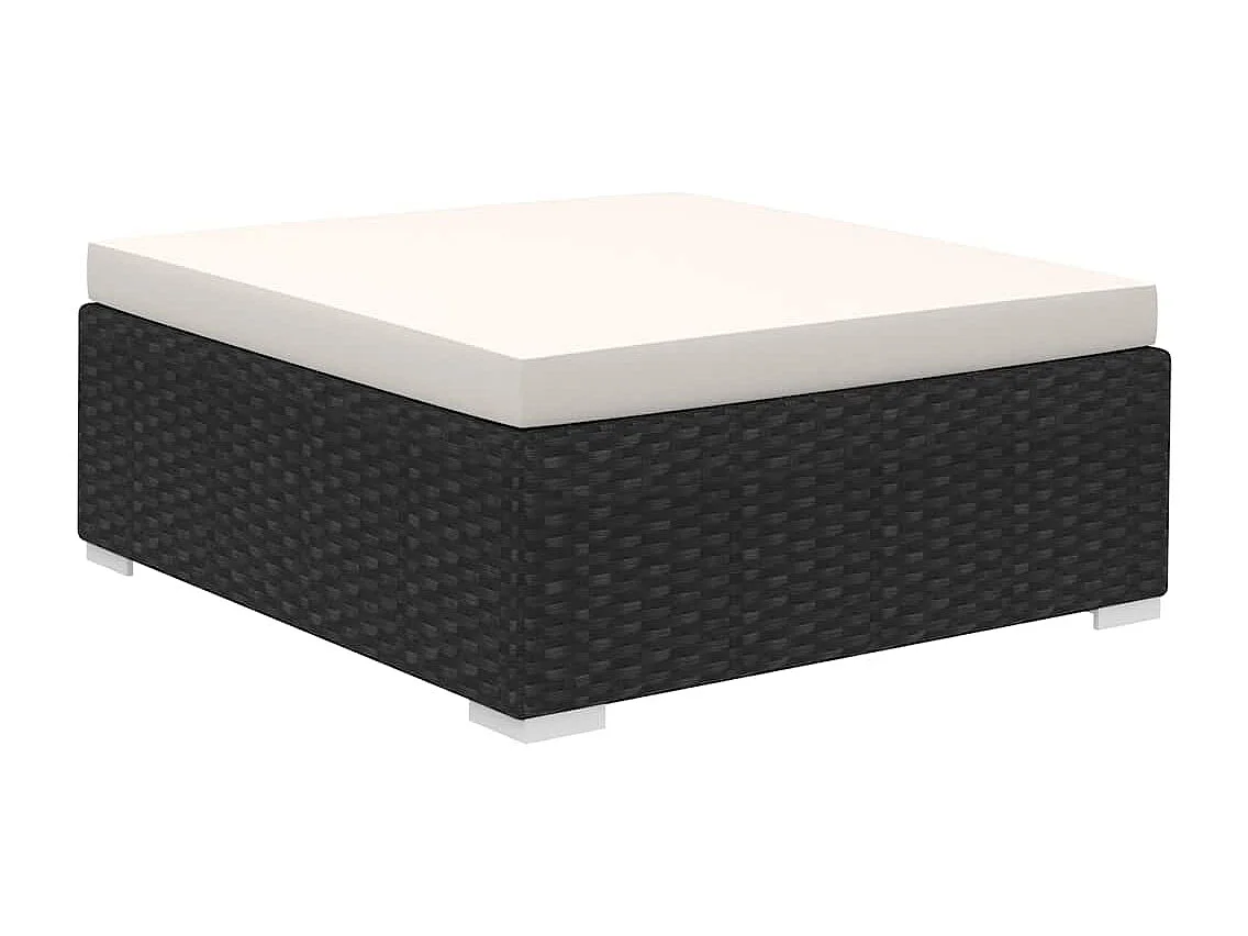 Salon de jardin 8 pcs avec coussins Résine tressée Noir