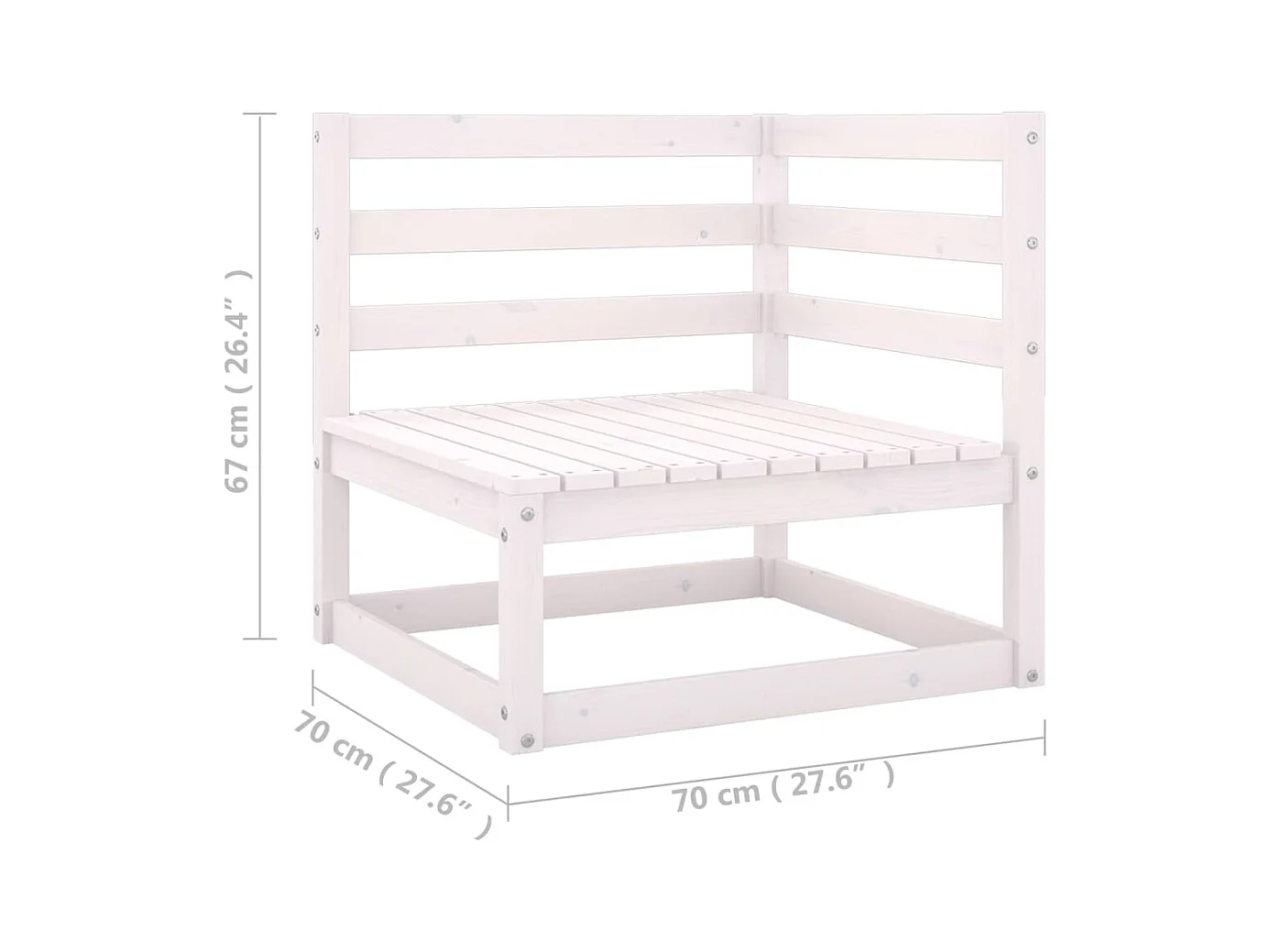 4-tlg. Garten-Lounge-Set mit Kissen Kiefer Massivholz