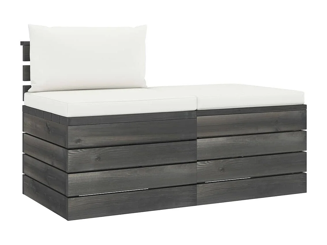 Salon palette de jardin 2 pcs avec coussins Bois de pin massif