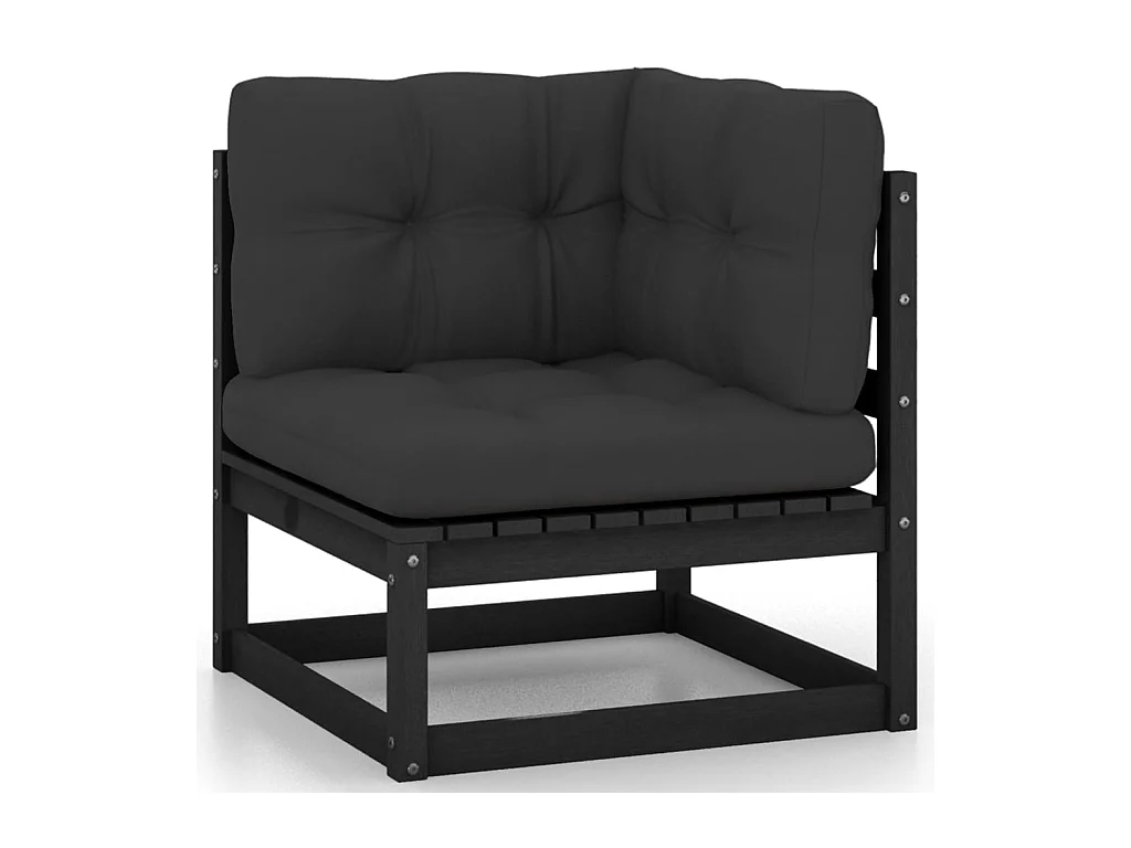 Set Divani da Giardino 6 pz con Cuscini Massello di Pino Nero
