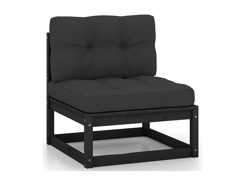 Set Divani da Giardino 6 pz con Cuscini Massello di Pino Nero