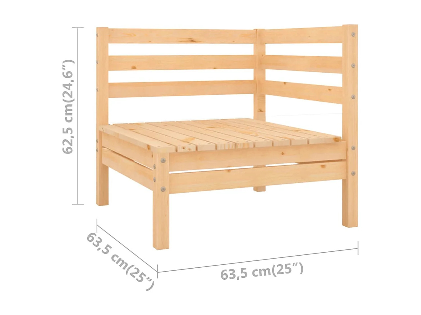 Set Salotto da Giardino 4 pz in Legno Massello di Pino