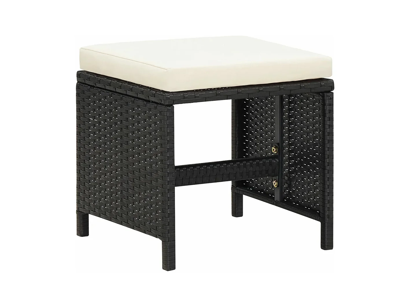 21-tlg. Garten-Essgruppe mit Kissen Schwarz Poly Rattan