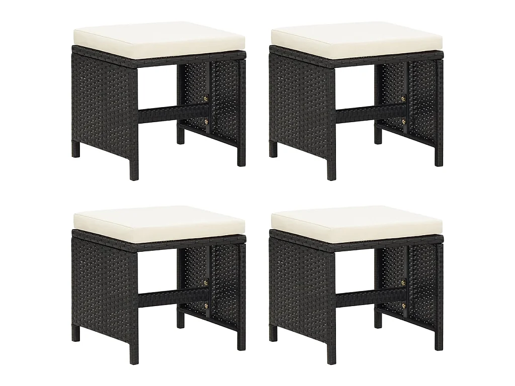 21-delige Tuinset met kussens poly rattan zwart