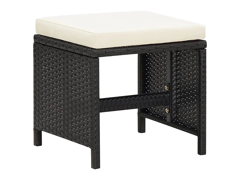 21-delige Tuinset met kussens poly rattan zwart