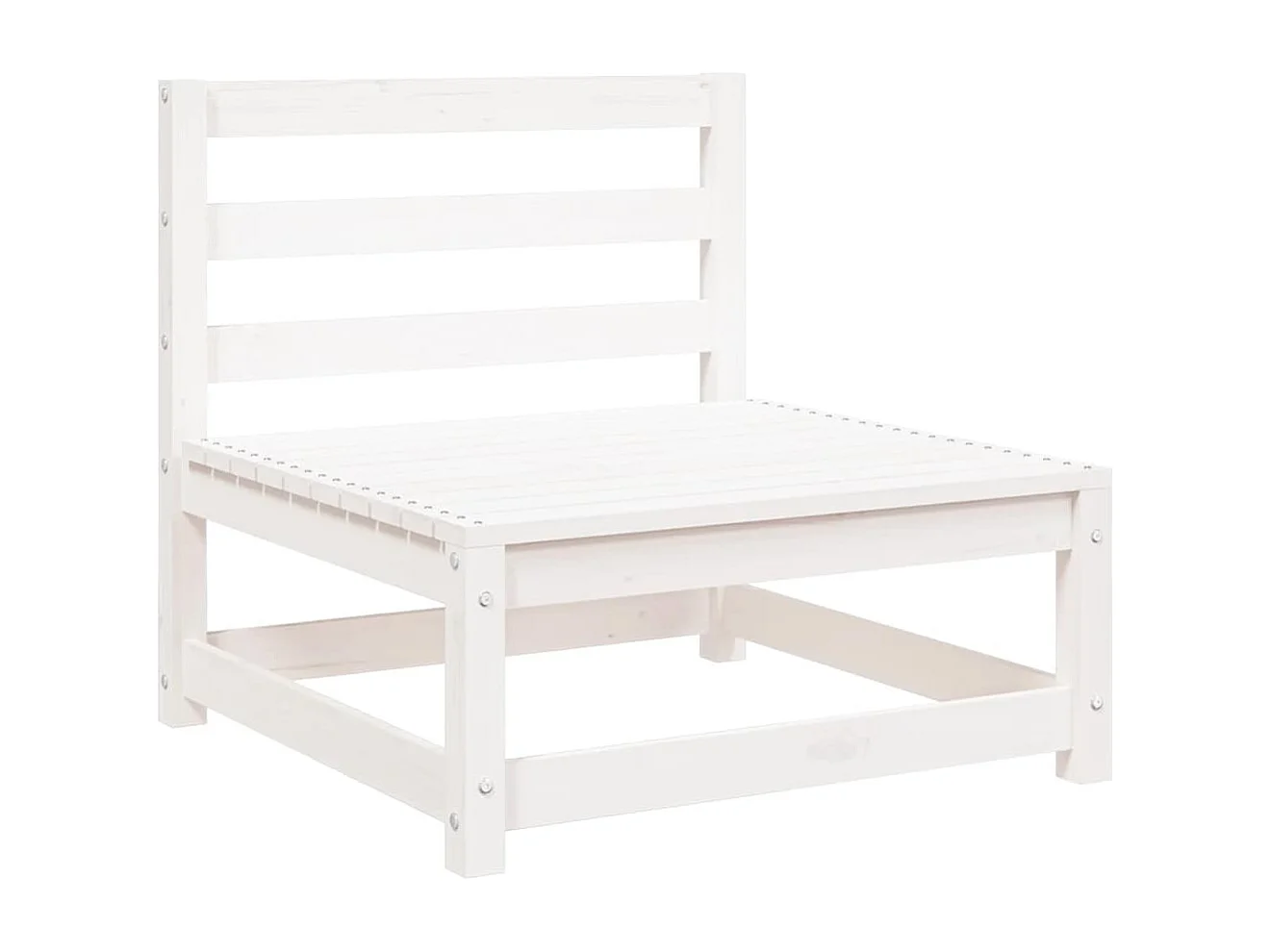 Set Divani da Giardino 2 pz Bianchi in Legno Massello di Pino