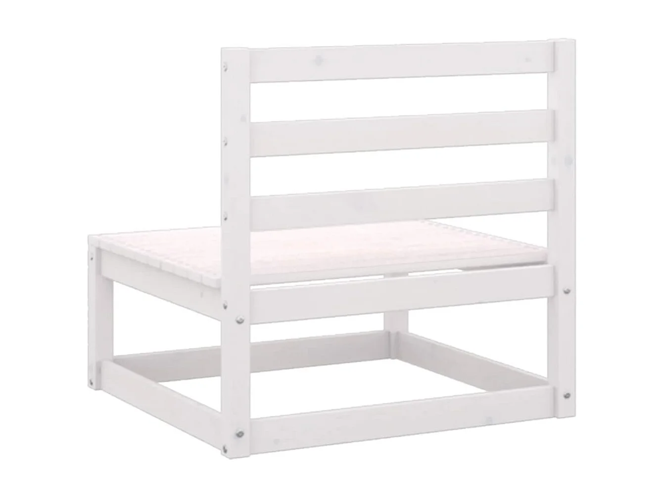 Set Divani da Giardino 2 pz Bianchi in Legno Massello di Pino