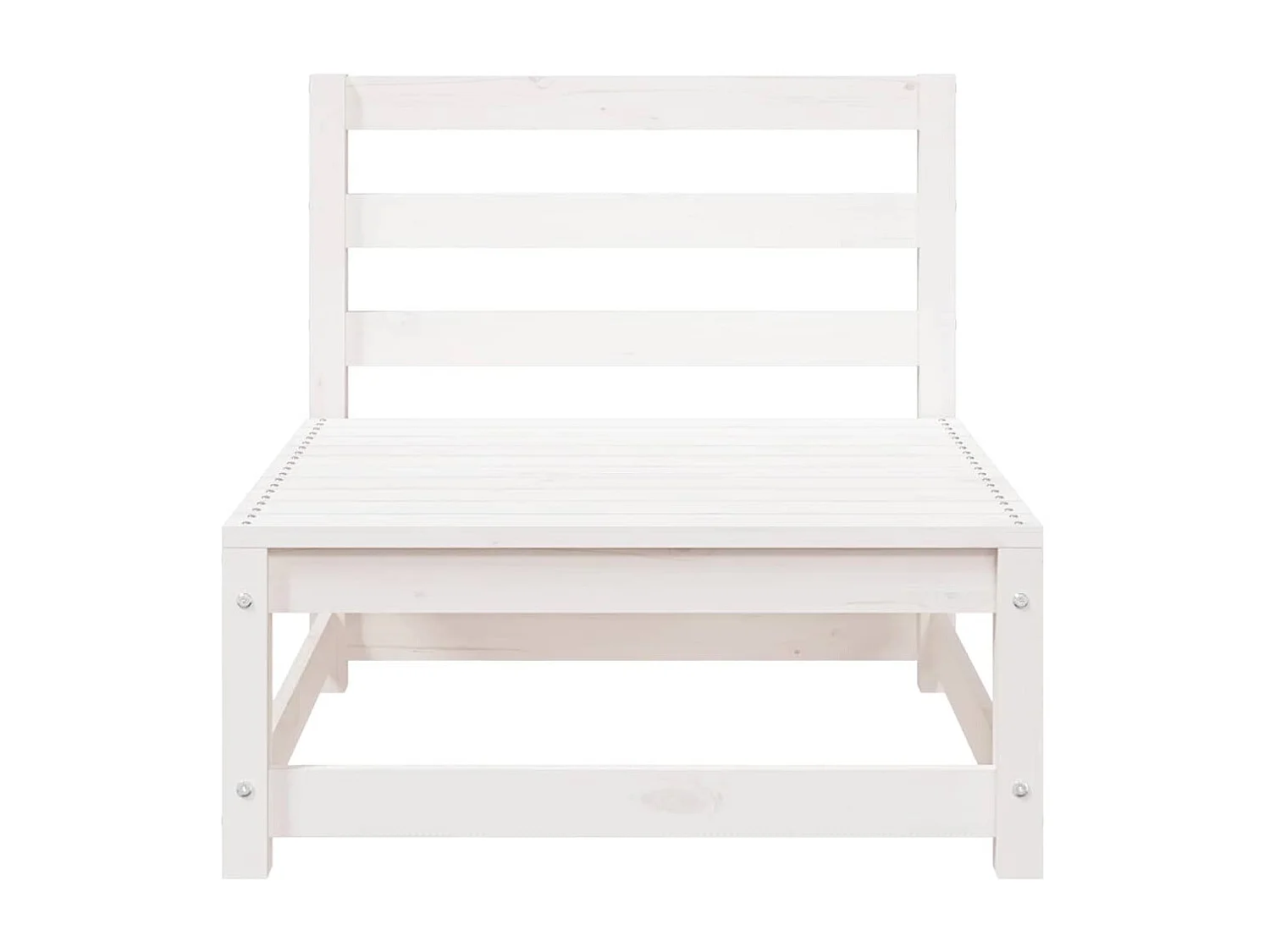 Set Divani da Giardino 2 pz Bianchi in Legno Massello di Pino