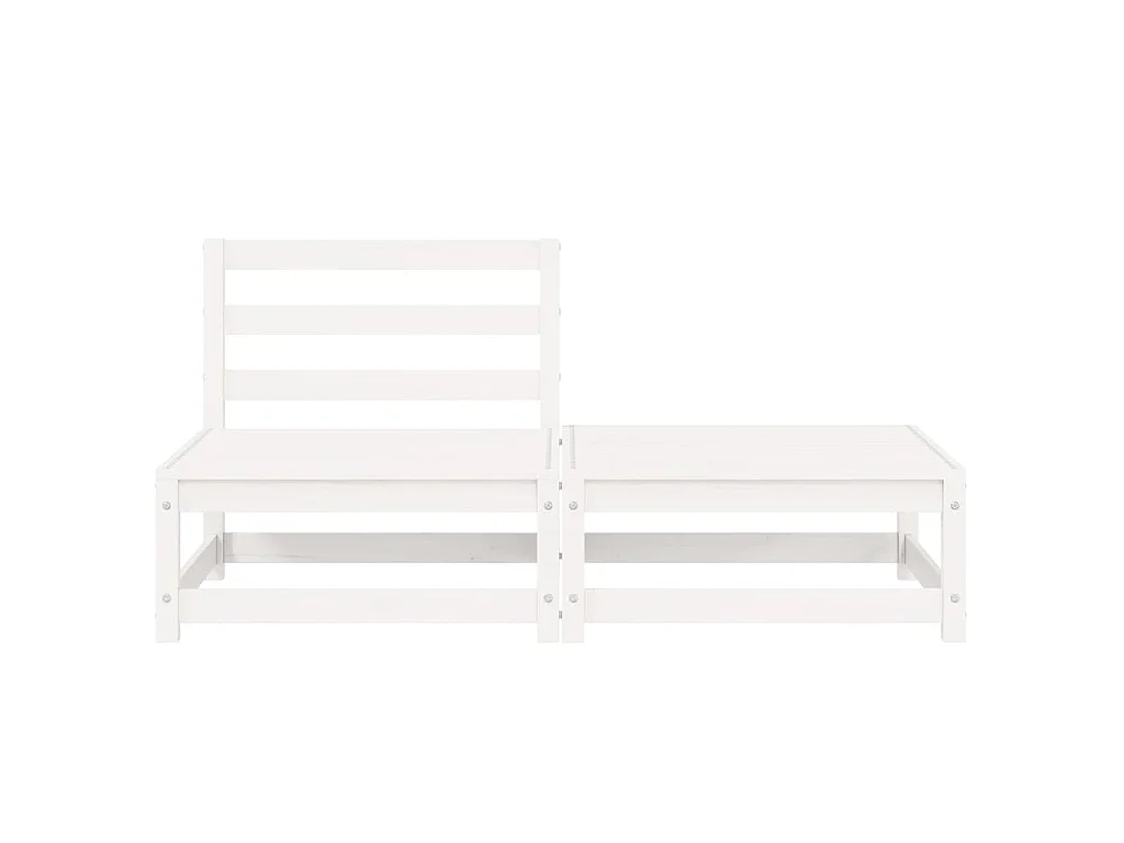 2-tlg. Garten-Lounge-Set Weiß Kiefer Massivholz