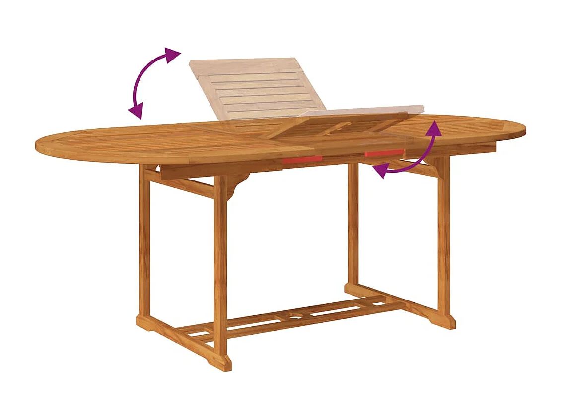 7-delige Tuinset massief acaciahout 150-200 cm
