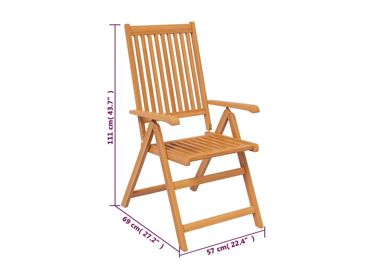 7-delige Tuinset massief acaciahout 150-200 cm