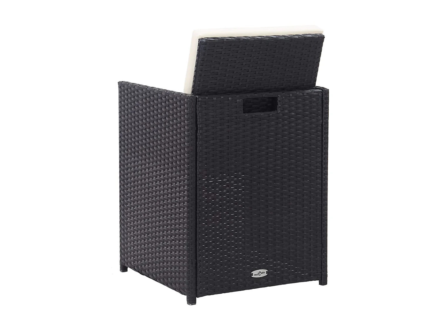 Set da Pranzo da Giardino 15 pz con Cuscini in Polyrattan Nero