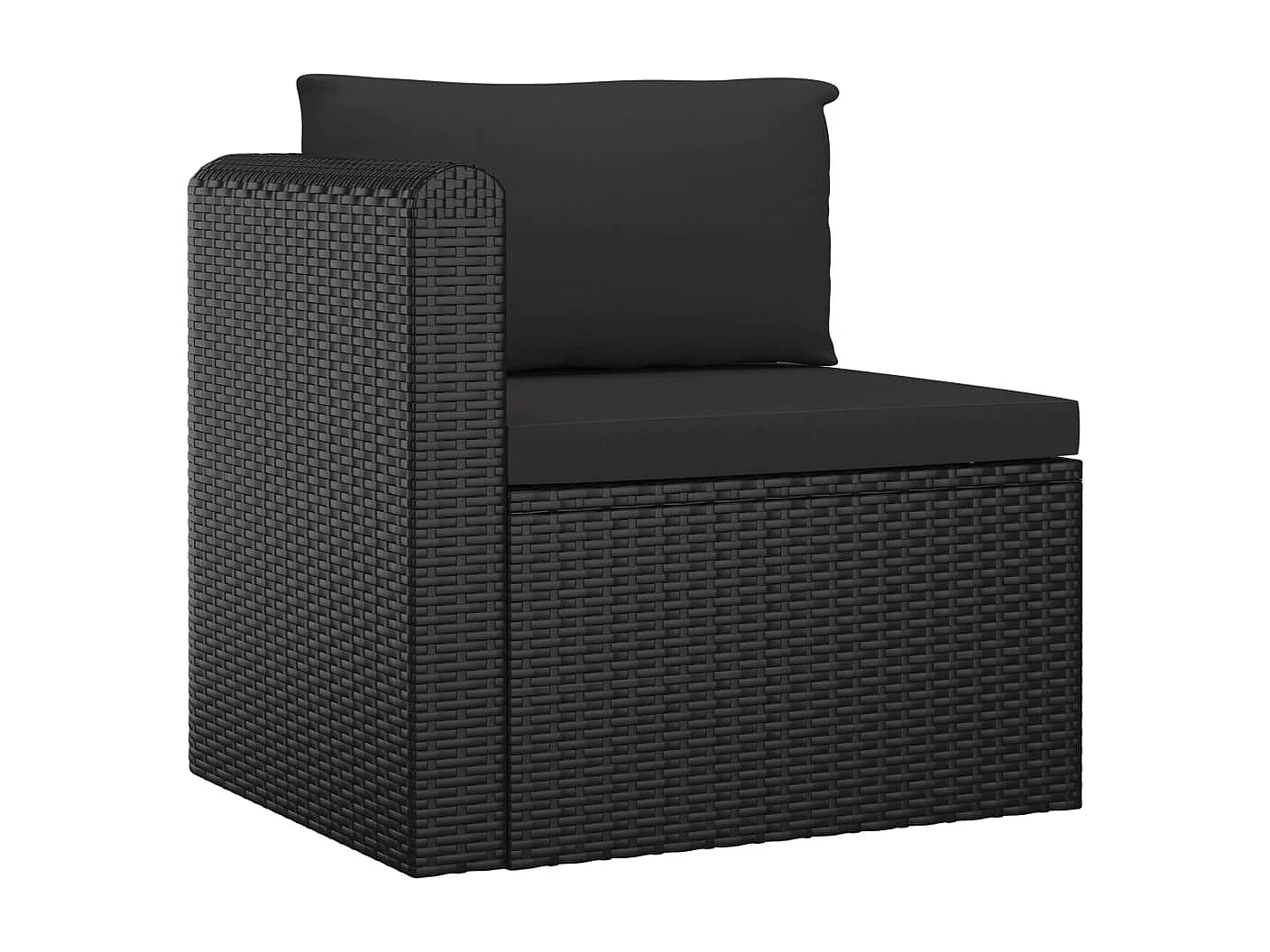 Salon de jardin 9 pcs avec coussins Résine tressée Noir