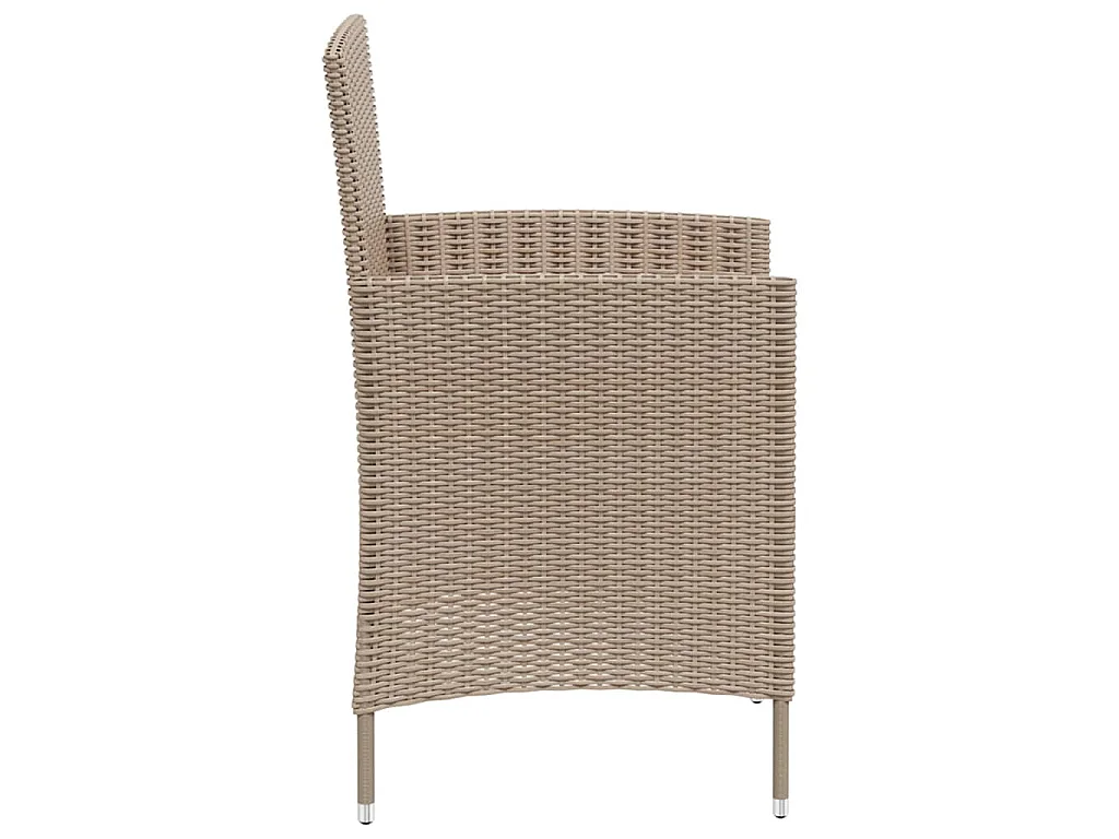 Ensemble à manger d'extérieur 3 pcs et coussins Résine tressée