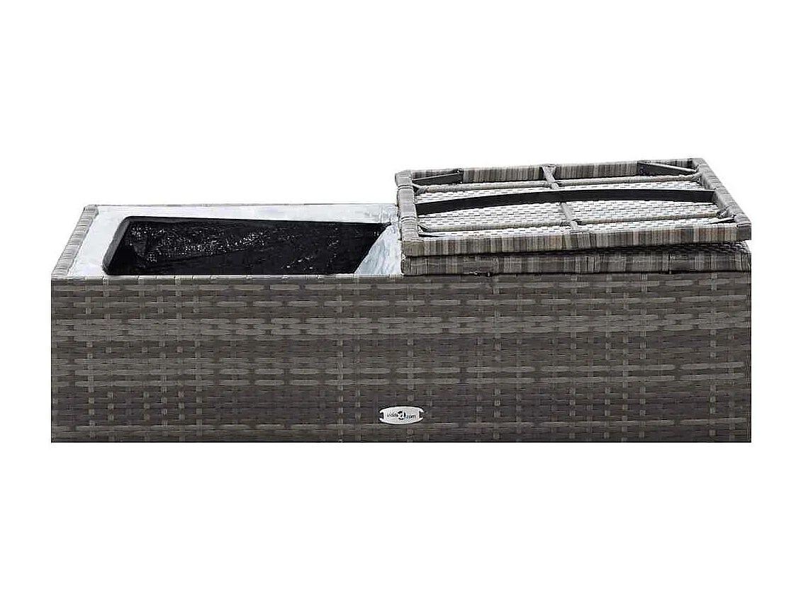 Salon de jardin 2 pcs avec coussins Résine tressée Gris