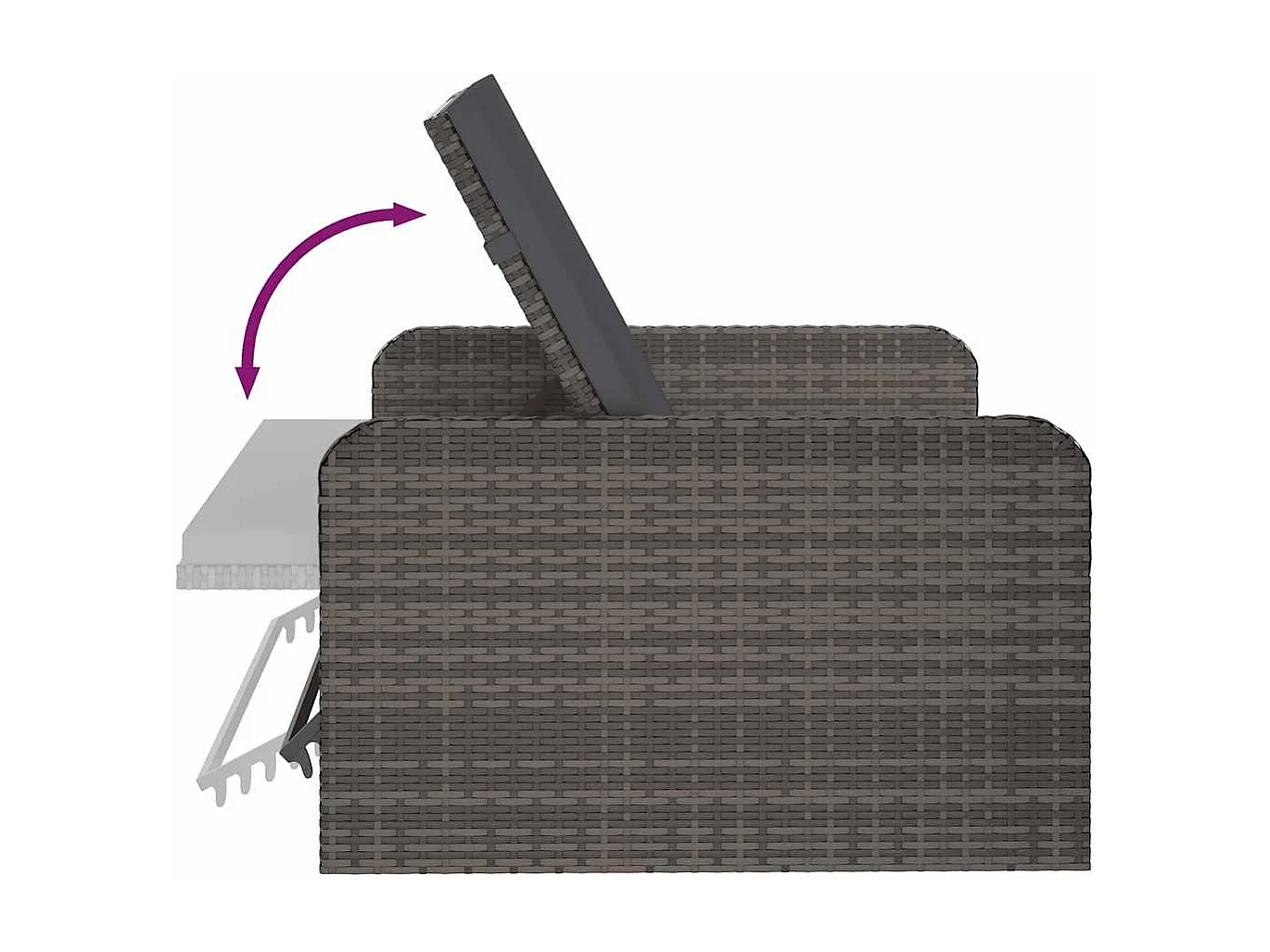 Set Divani da Giardino 2 pz con Cuscini in Polyrattan Grigio