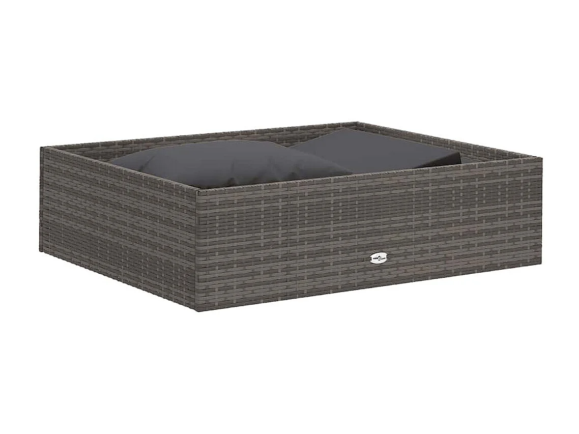 Set Divani da Giardino 2 pz con Cuscini in Polyrattan Grigio