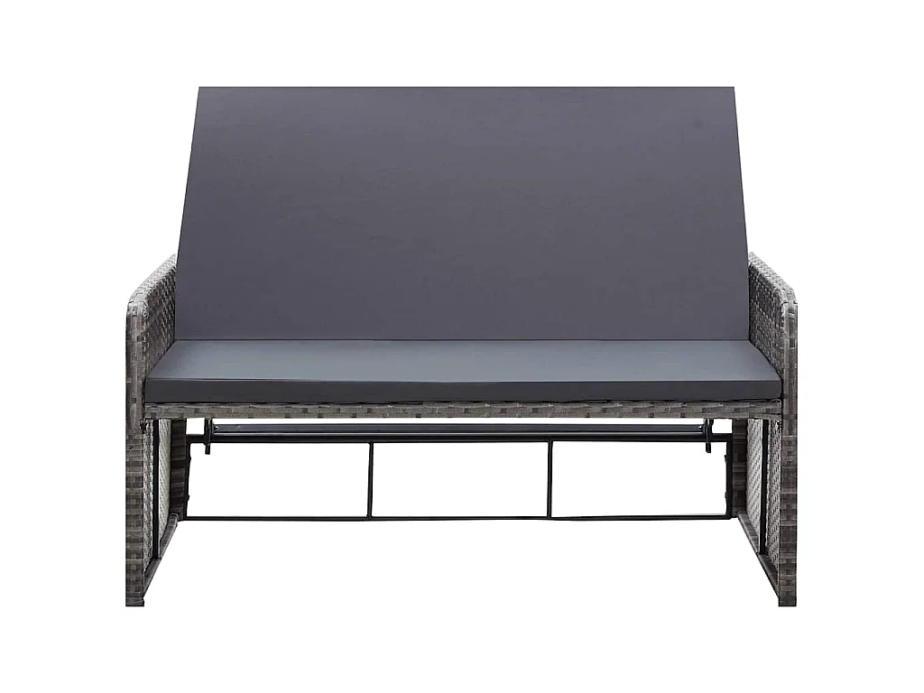 Salon de jardin 2 pcs avec coussins Résine tressée Gris