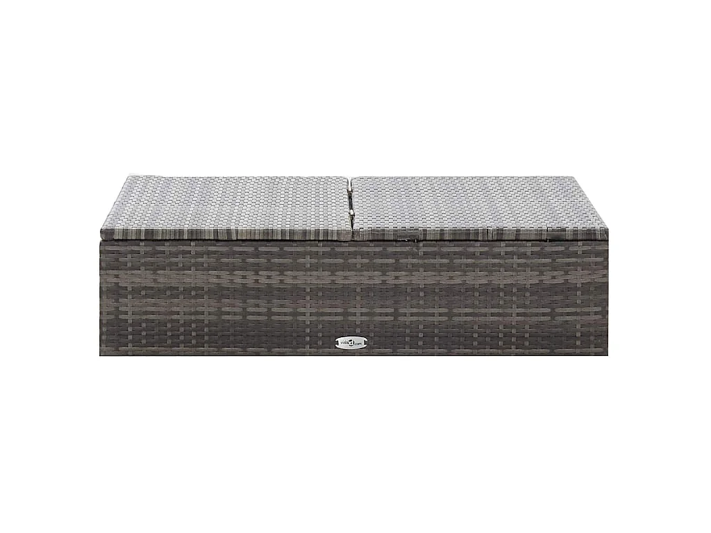 Salon de jardin 2 pcs avec coussins Résine tressée Gris