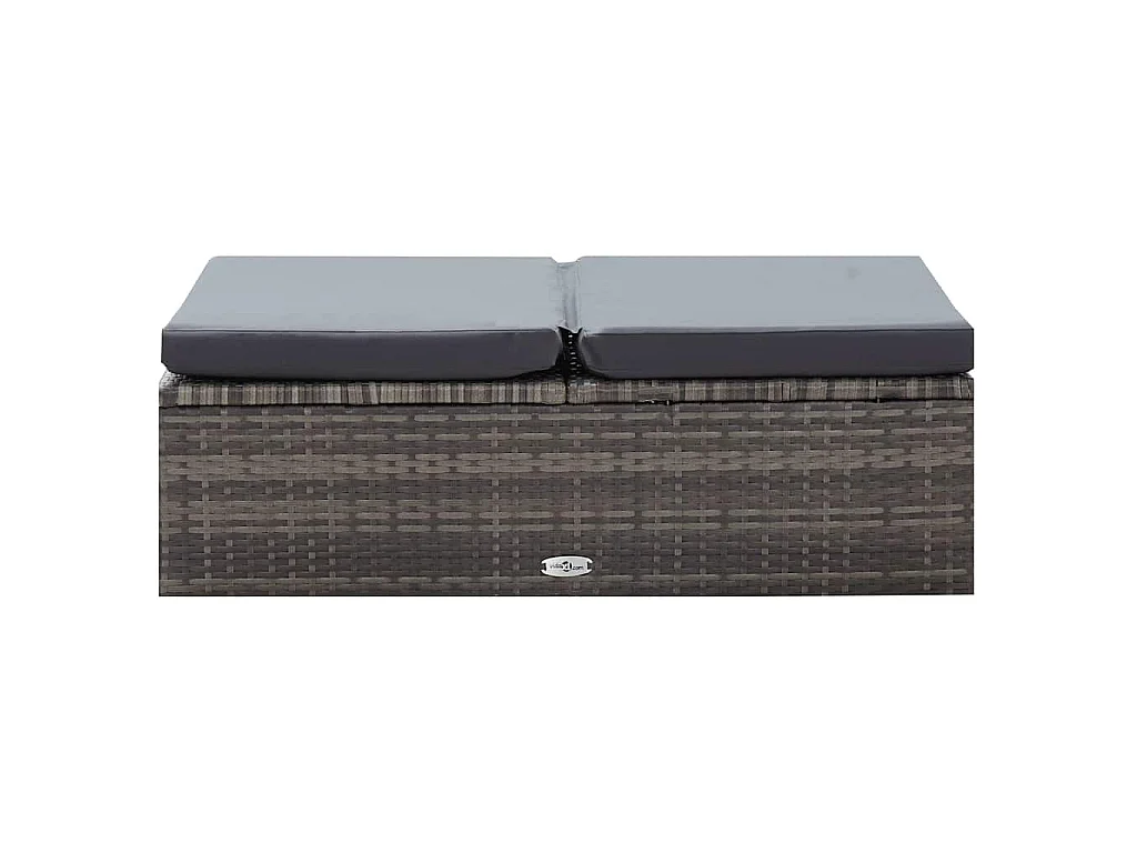 Salon de jardin 2 pcs avec coussins Résine tressée Gris