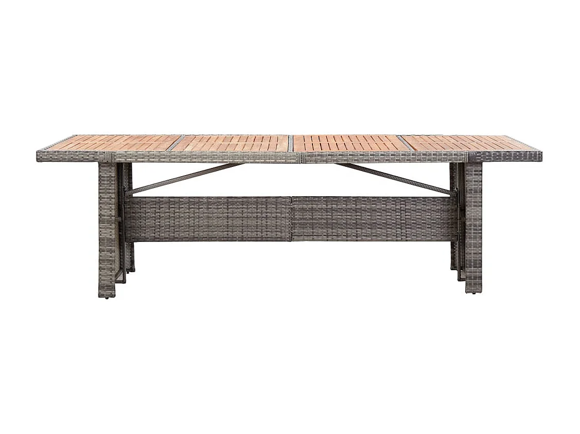 9-tlg. Garten-Essgruppe mit Auflagen Poly Rattan Grau