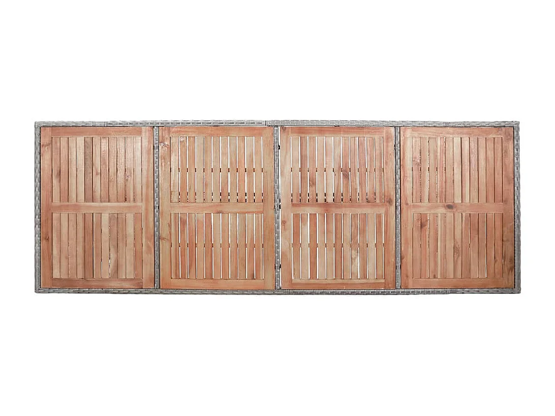 9-tlg. Garten-Essgruppe mit Auflagen Poly Rattan Grau