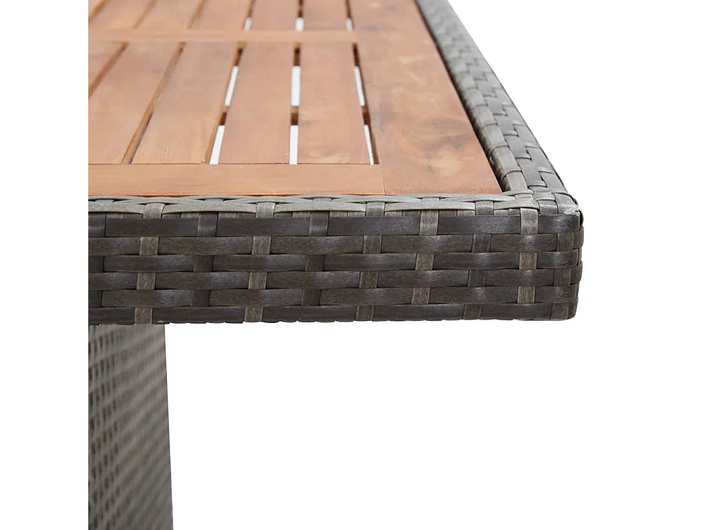 9-tlg. Garten-Essgruppe mit Auflagen Poly Rattan Grau