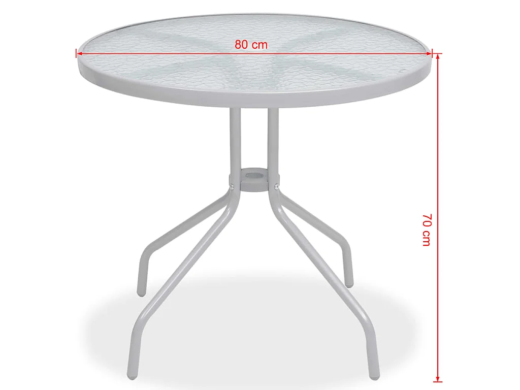 Ensemble à manger d'extérieur 6 pcs Acier et textilène Gris