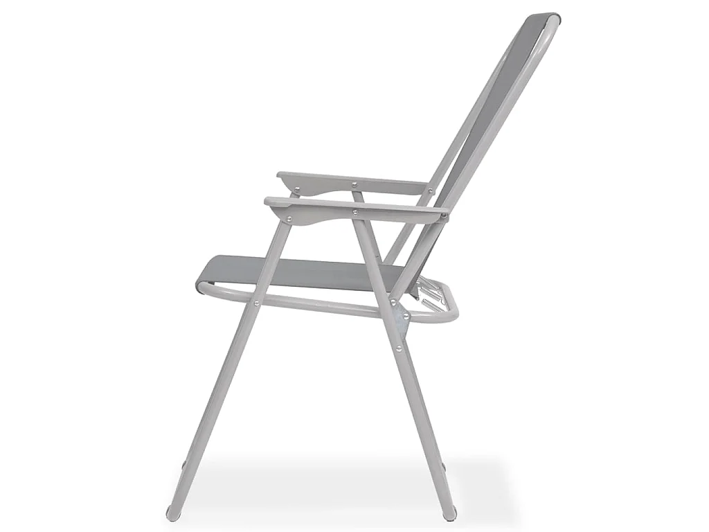 Ensemble à manger d'extérieur 6 pcs Acier et textilène Gris