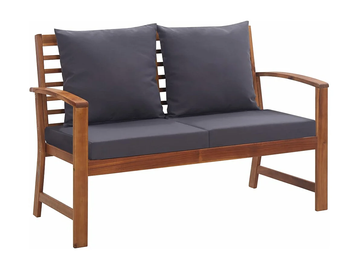 Garten-Lounge-Set mit Auflagen 4-tlg. Massivholz Akazie