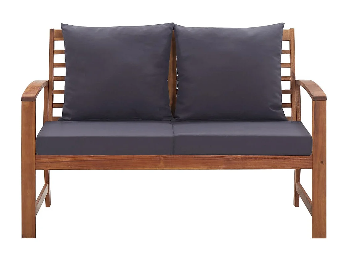 Garten-Lounge-Set mit Auflagen 4-tlg. Massivholz Akazie