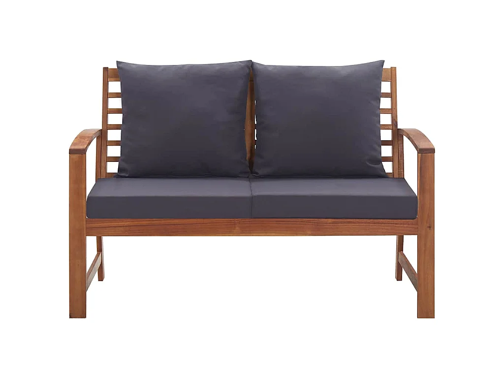 Salon de jardin 4 pcs avec coussins Bois d'acacia solide