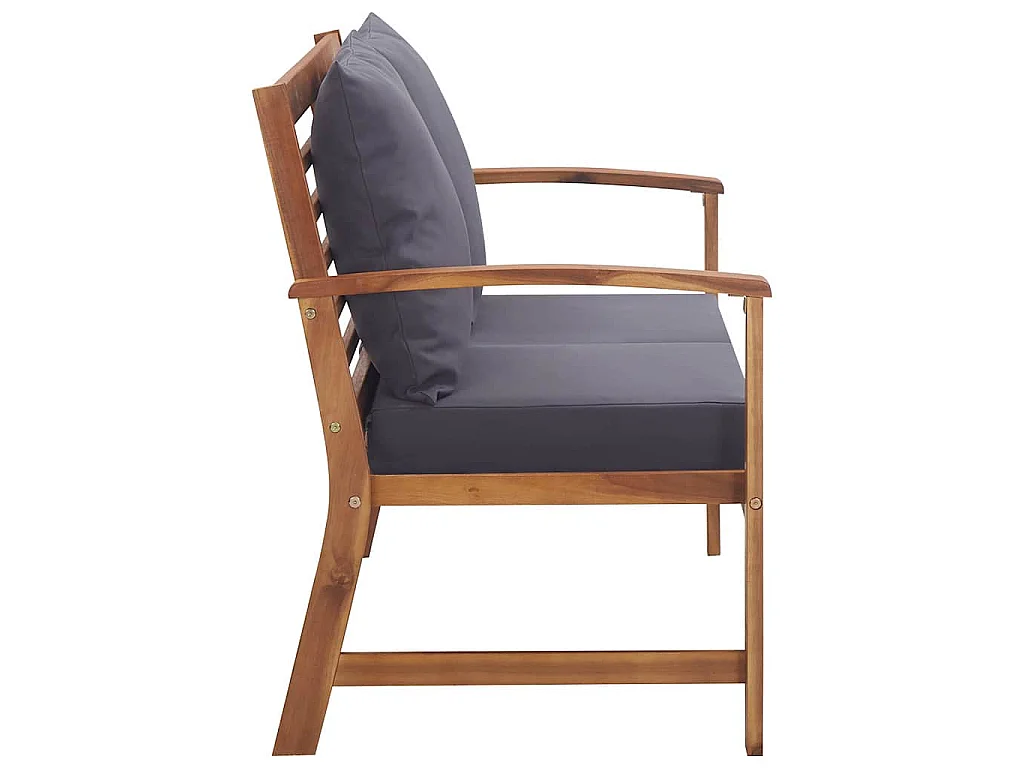 Salon de jardin 4 pcs avec coussins Bois d'acacia solide
