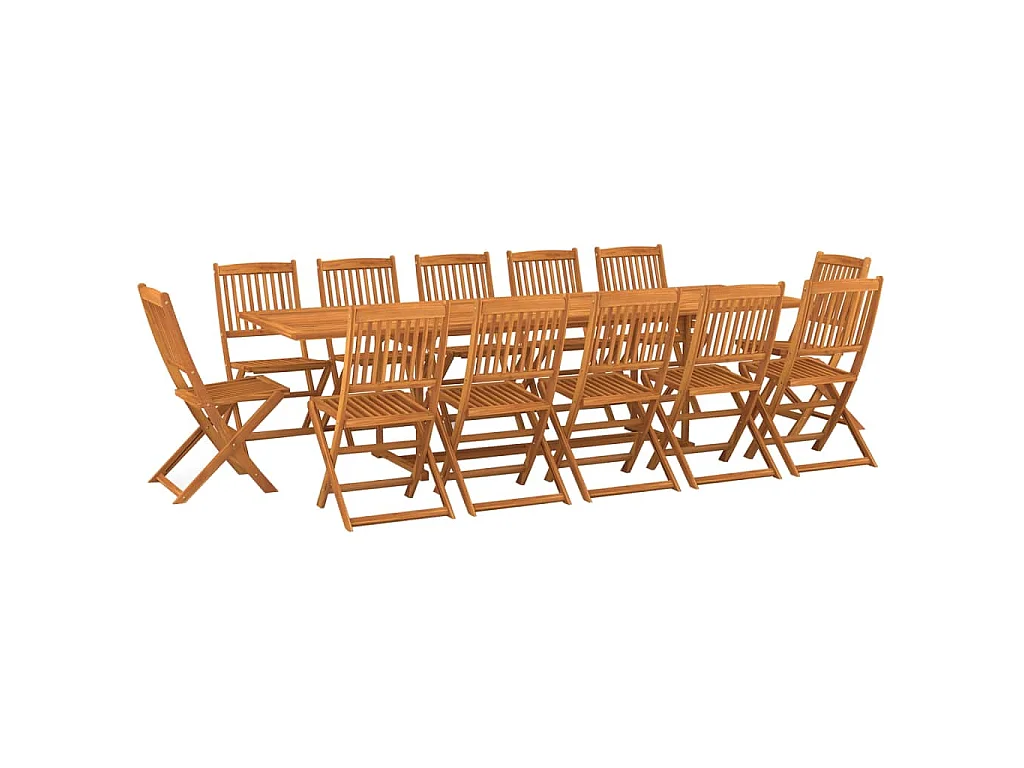 13-tlg. Garten-Essgruppe 280x90x75 cm Massivholz Akazie