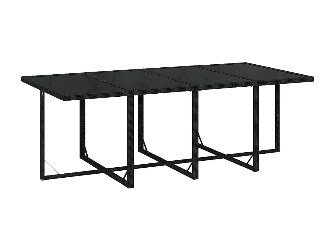 9 pcs conjunto de jantar p/ jardim c/ almofadões vime PE preto