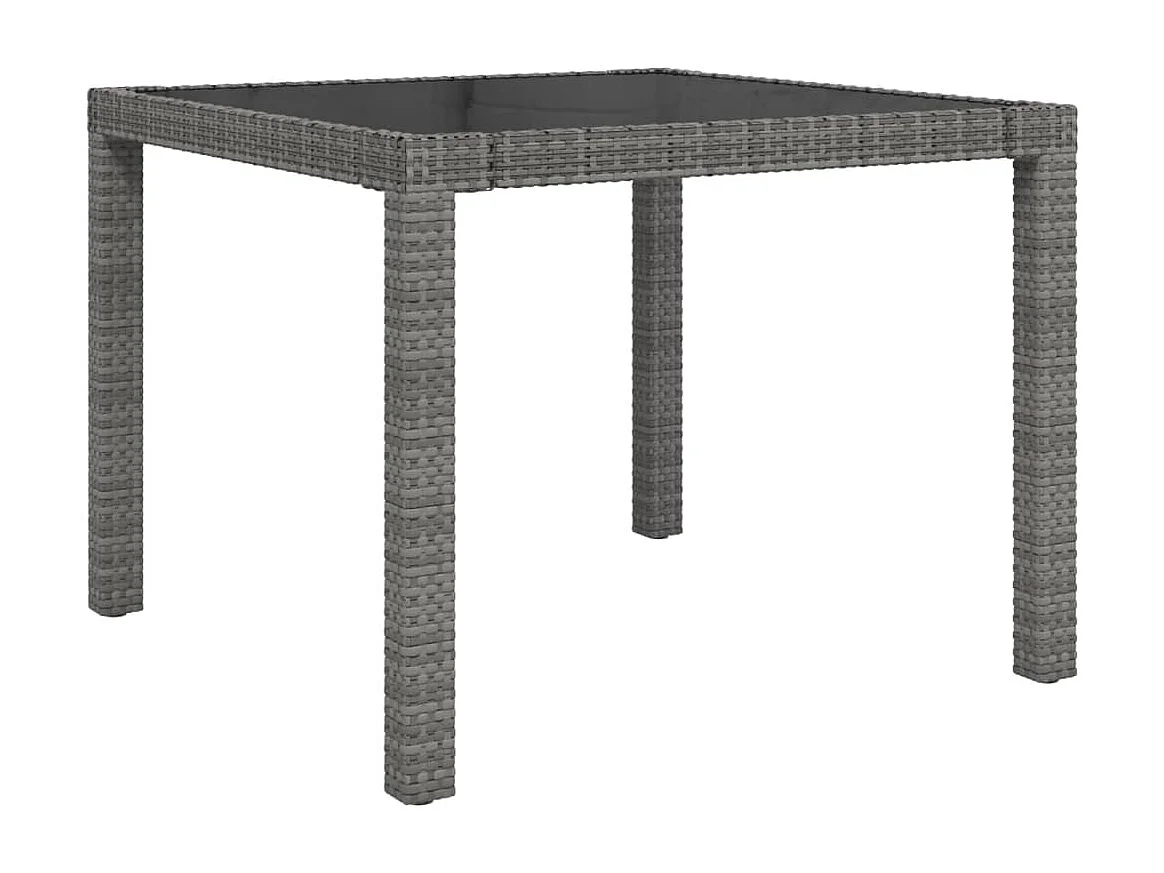 5-tlg. Garten-Essgruppe mit Kissen Poly Rattan Grau