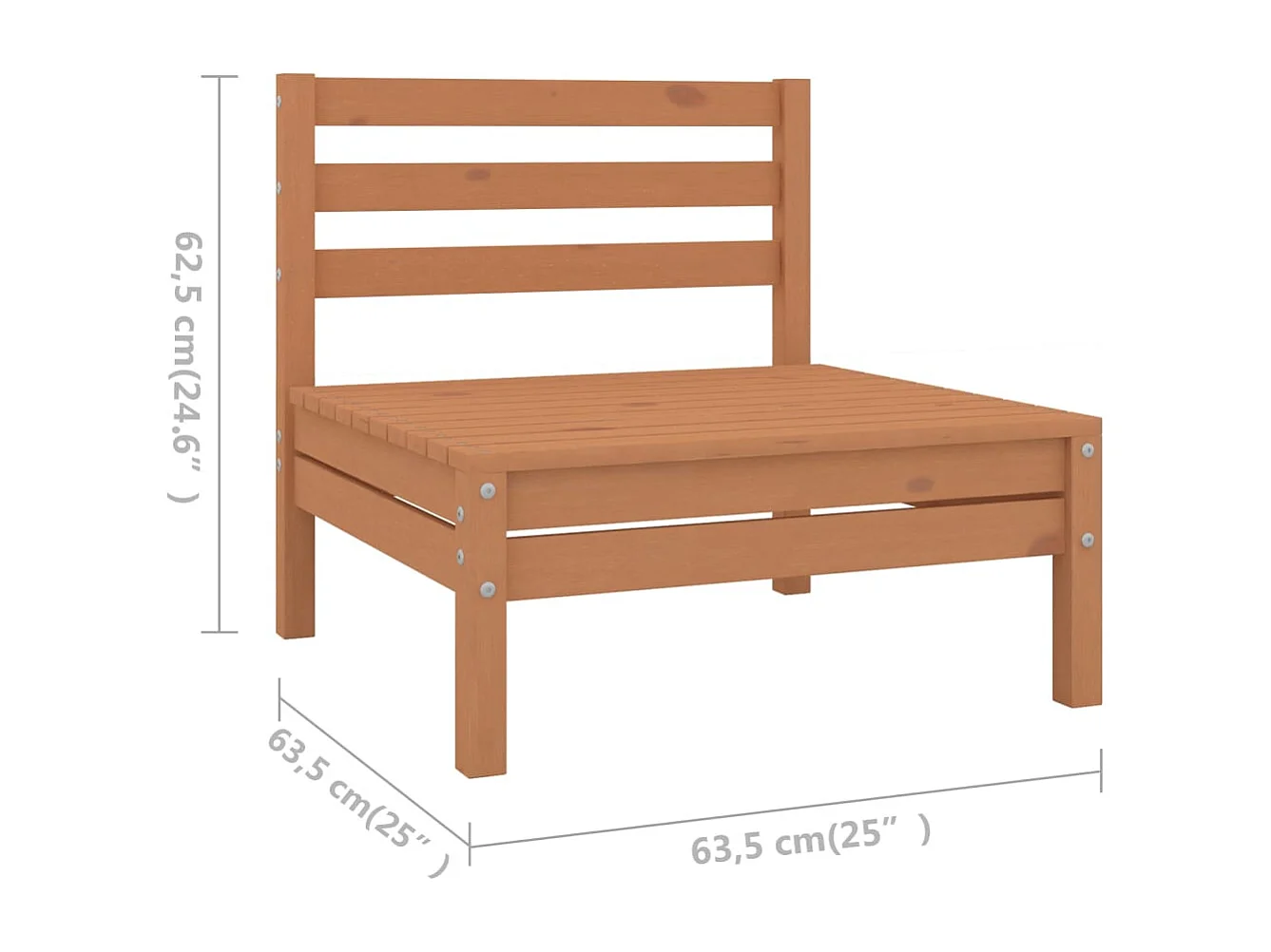 Salon de jardin 7 pcs Bois de pin massif Marron miel