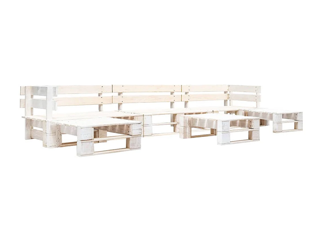 6-delige Loungeset pallet hout wit