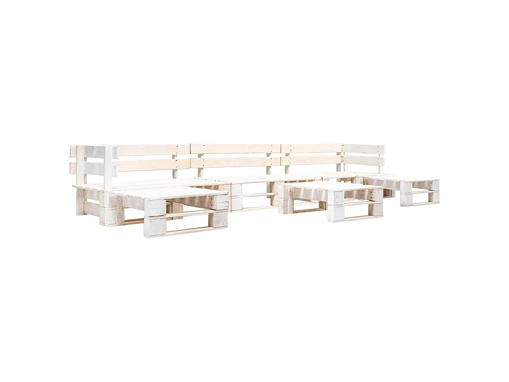 6-delige Loungeset pallet hout wit