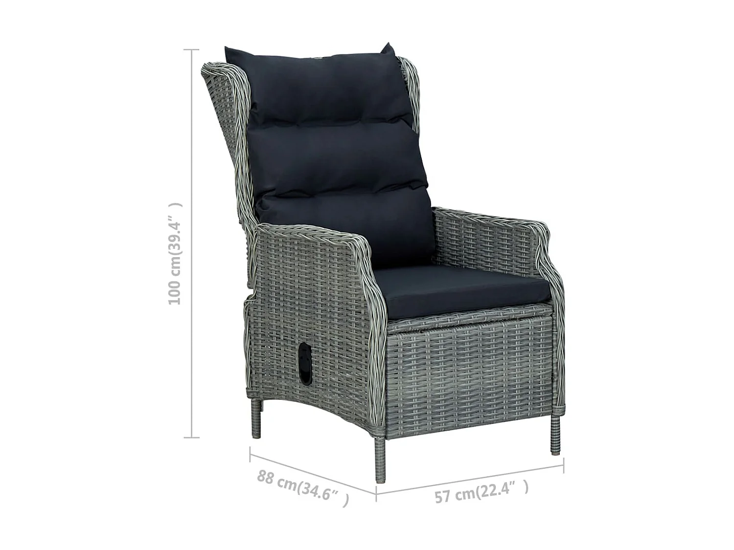 Ensemble à manger 9 pcs avec coussins résine tressée gris clair