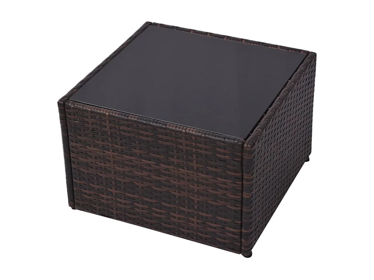 Salon de jardin 5 pcs avec coussins Résine tressée Marron