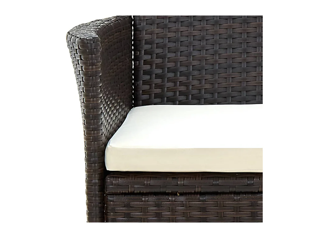 Set Mobili da Giardino 3 pz Polyrattan Marrone