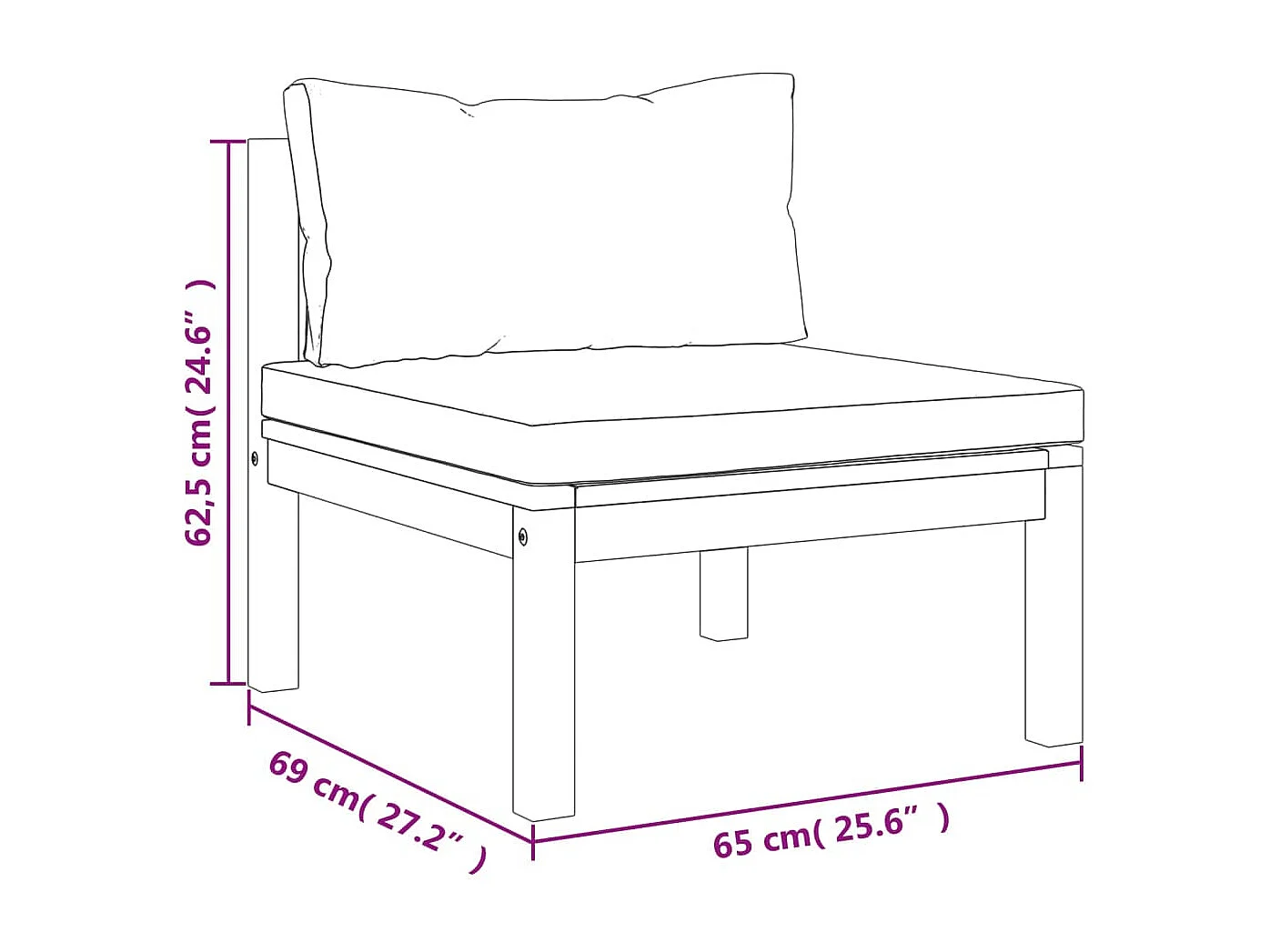 Set Divani da Giardino 3 pz con Cuscini Crema in Legno Acacia