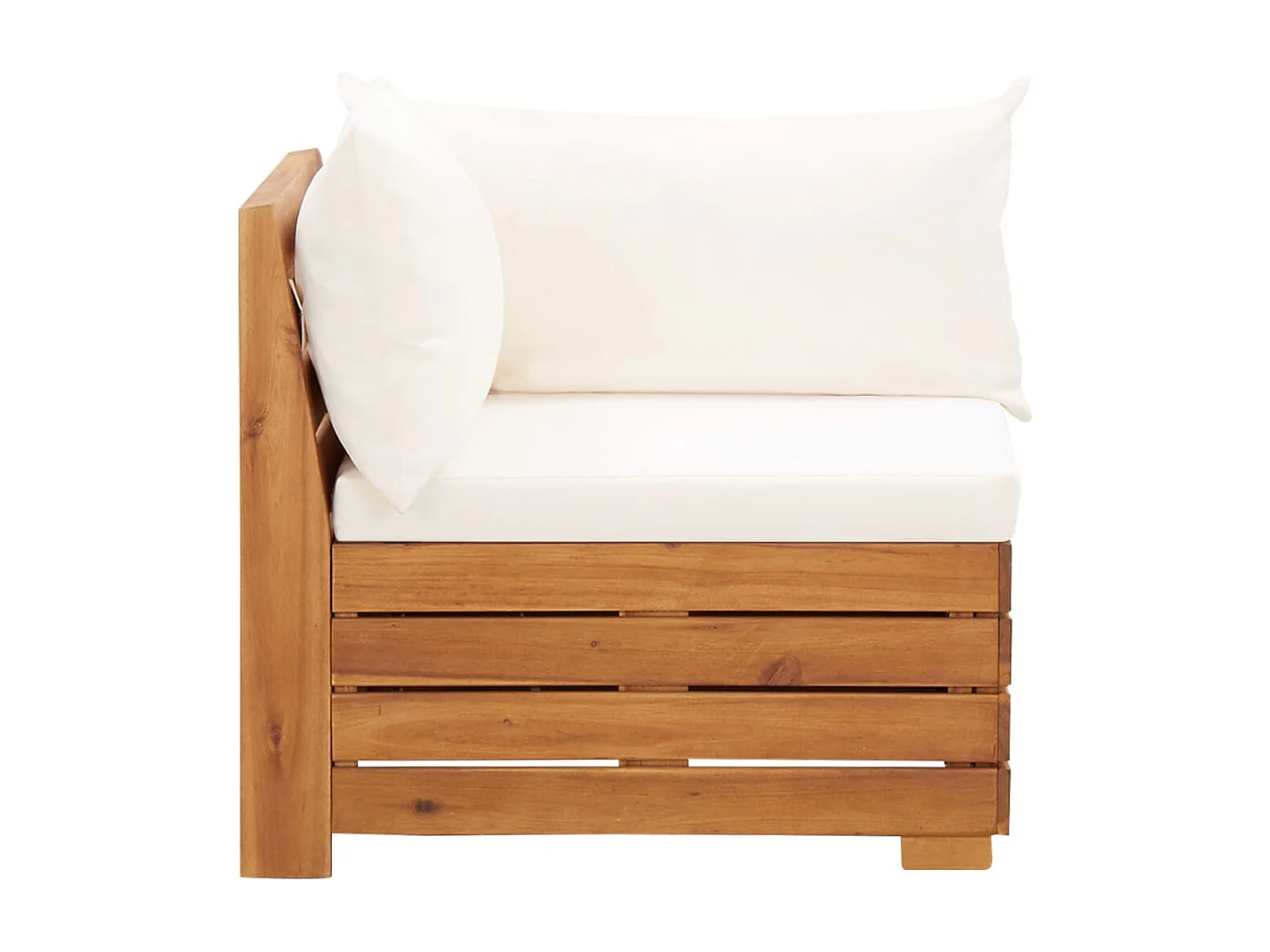 8-tlg. Garten-Sofagarnitur mit Auflagen Akazienholz Cremeweiß