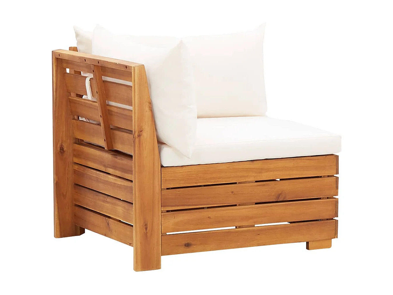 8-tlg. Garten-Sofagarnitur mit Auflagen Akazienholz Cremeweiß