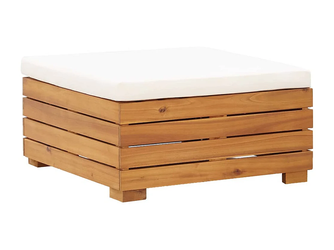 8-tlg. Garten-Sofagarnitur mit Auflagen Akazienholz Cremeweiß