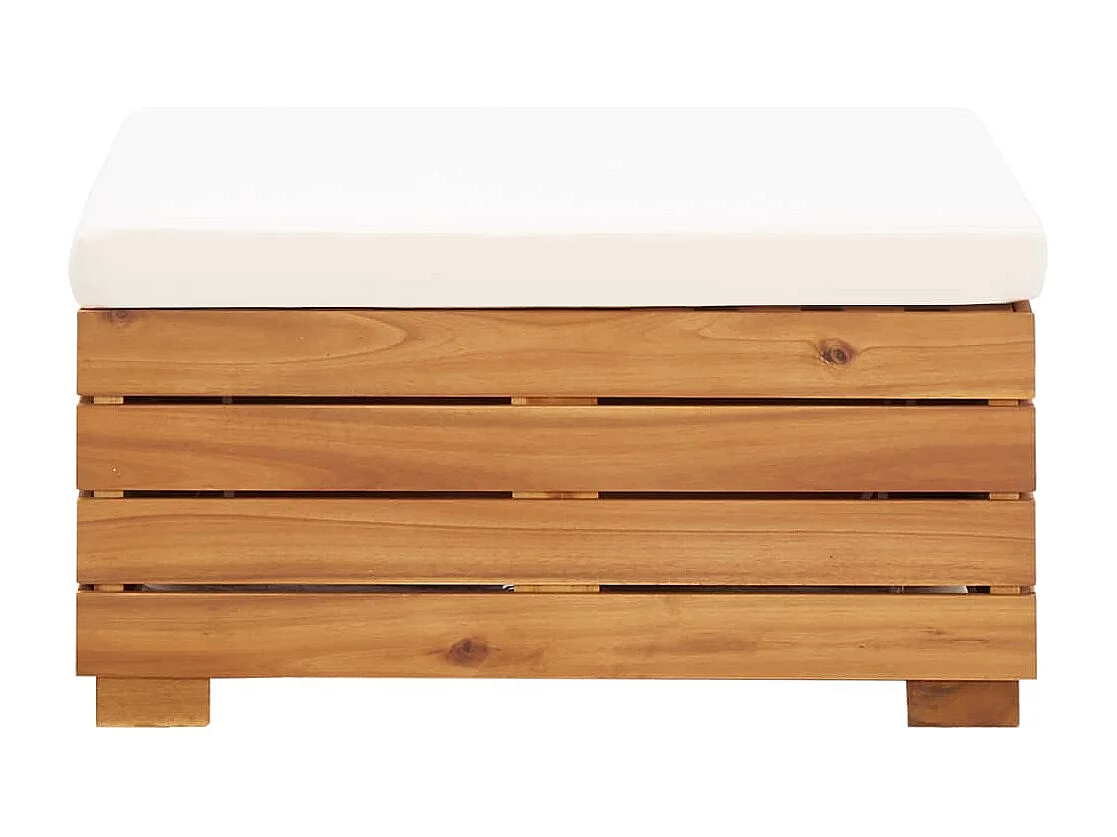 8-tlg. Garten-Sofagarnitur mit Auflagen Akazienholz Cremeweiß